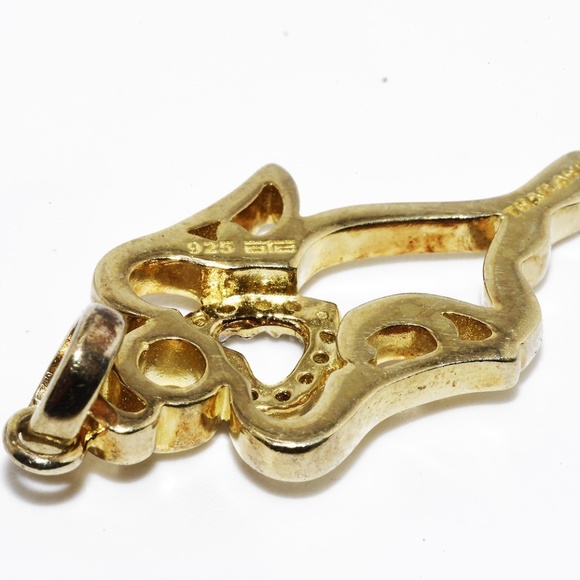 $395 .925 Sterling Silver .05CT Natural White Diamond Cluster Angel Drop Pendant - Picture 6 of 6